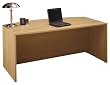 Corsa Light Oak Finish Bow Front Desk by Bush Furniture