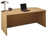 Corsa Light Oak Finish Bow Front Desk by Bush Furniture