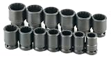 SK Hand Tools 35413 13-Piece 3/4-Inch Drive 12 Point Standard Fractional Thin Wall Impact Socket Set