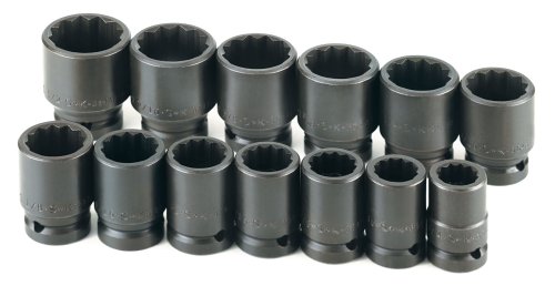 SK Hand Tools 35413 13-Piece 3/4-Inch Drive 12 Point Standard Fractional Thin Wall Impact Socket Set
