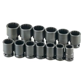 SK Hand Tools 35413 13-Piece 3/4-Inch Drive 12 Point Standard Fractional Thin Wall Impact Socket Set