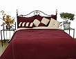 Microfiber California King Comforter Set, Burgundy / Khaki