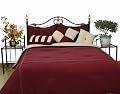 Microfiber California King Comforter Set, Burgundy / Khaki