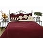 Microfiber California King Comforter Set, Burgundy / Khaki