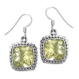 .925 Silver and Lemon Quartz Earrings