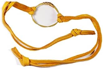 Restrung Jewelry Yellow Hand Crafted Gold Recycled Guitar String and Soft Leather Eternity Bracelet