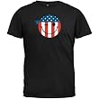 Patriotic Smiley Face Black T-Shirt