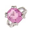 14k White Gold Diamond Pink Sapphire Ring