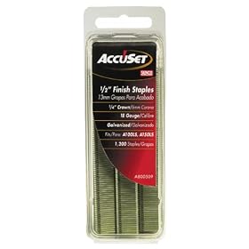 AccuSet A800509 1/2-Inch Length 1/4-Inch Crown 18 Gauge Galvanized Staple