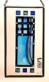 Charles Rennie Mackintosh New Hill House Larger Panel in Blue in Stained Glass