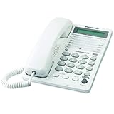 Panasonic KX-TS108W Corded Phone with Clock, White