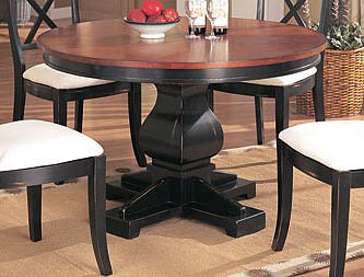 Brown And Black Round Top Dining Table