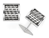 Sterling Silver Bamboo Weave Cuff Links by Lois Hill