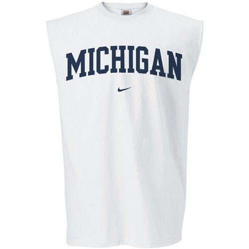 Nike Michigan Wolverines White College Classic Sleeveless T-shirt