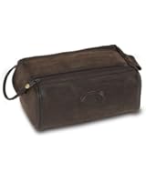 Danielle Enterprises Montana for Him Shaving Kit with Dual Zipper and Velcro Closure, Deep Brown