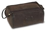 Danielle Enterprises Montana for Him Shaving Kit with Dual Zipper and Velcro Closure, Deep Brown