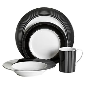 Nautica Sloane Square Banded 16-Piece Dinnerware Set, Service for 4 by Nautica