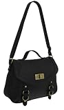 EyeCatchBags - Metropolis Ladies Faux Leather Satchel Messenger Shoulder Bag Black
