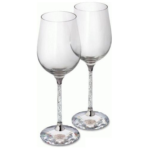 SWAROVSKI SET OF 2 RED WINE GLASS