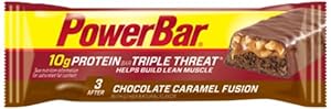 PowerBar Triple Threat Chocolate Bar, Caramel Fusion, 15 Count