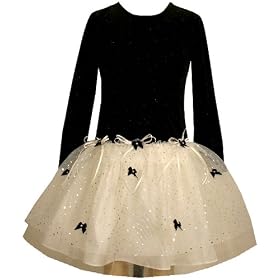 Bonnie Jean Girls 2-6x Stretch Velvet Bodice To Tulle Skirt
