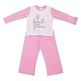子供用 ガールズ バレリーナマウス 長袖Tシャツ・パンツ パジャマ上下セット トップス・ボトムス スリープウェアセット 女の子 (1-1歳半) (ホワイト/ピンク)