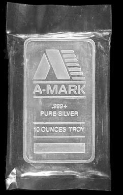 A MARK 10 Ounce Silver Bar 999 Fine Silver