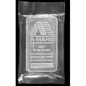 A-Mark 10 Oz Silver Bar .999 Fine in Sleeve
