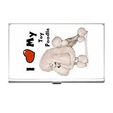 I Love My Toy Poodle Business Card Holder Case