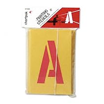 Chartpak Painting Stencil Set, 4 Gothic Style Capital Letters, Numbers, Other Characters (01565)