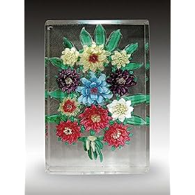 Antique Russian Antique Floral Bouquet Plaque Paperweight, circa 1840-1860