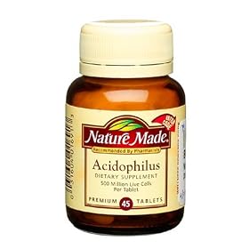 Nature Made Acidophilus, 500 Million Live Cells per Tablet, 45 Tablets