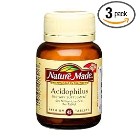 Nature Made Acidophilus, 45 Softgels (Pack of 3)