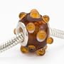 Murano Style Glass Lampwork Bumpy Bead Fits Pandora Brown Amber Rootbeer 16mm (1)