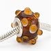 Murano Style Glass Lampwork Bumpy Bead Fits Pandora Brown Amber Rootbeer 16mm (1)