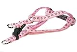 Sassy Dog Wear 8-16-Inch Pink/Brown Puppy Paws Dog Harness, X-Small