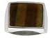 Gent's Sterling Silver Large Square Tiger Eye Ring size 11