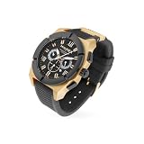 Haurex Challenger - Gold Plated and Rubber Strap Chronograph Watch by Haurex