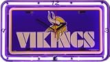 Minnesota Vikings Football Neon License Plate Clock