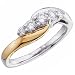 14Kt Two Tone Twisted Diamond Fashion Ring