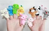 Marionettes a doigts en forme d'animaux. Lot de 10 types différents.