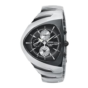 Seiko Men's SNAA05 Alarm Chronograph Black Ion Watch