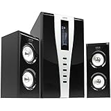 Arion Legacy AR508LR-BK 2.1 Channel Speaker System with Subwoofer & Remote for MP3, CD, PC, Video Game Consoles, & Home Audio Systems - Black, 140 Watts