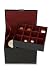 Black leather cufflinks and watch storage presentation case by Wolf Designs