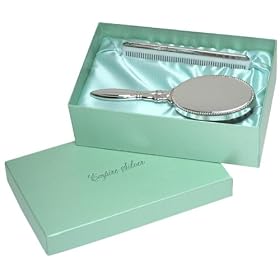 Empire Silver Sterling Girls Comb & Brush Set W/Bead Border