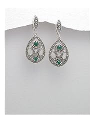 Marcasite Earrings In 92.5 Sterling Silver