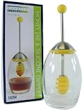 Honey jar with silicone dipper for storing all honeys