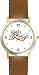 Angel In Flight No.3 - Cherub, Angel or Cupid Theme - WATCHBUDDY&reg; DELUXE TWO-TONE THEME WATCH - Arabic Numbers - Brown Leather Strap-Size-Large ( Men's Size or Jumbo Women's Size )