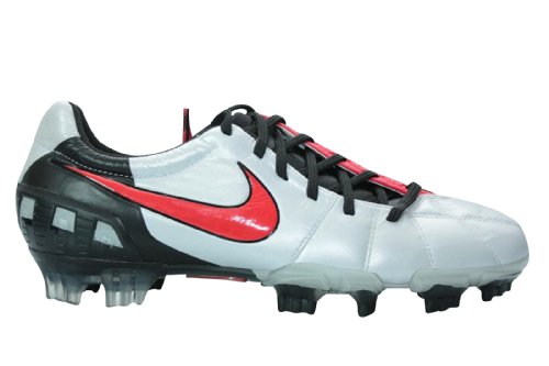 Chaussures de Foot Total 90 Cuir K Laser III FG Blanc/Rouge/Noir - taille 11