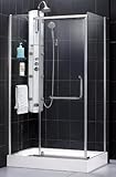 IMAGE OF Panorama Small Glass Shower Enclosure Finish: Brushed Nickel